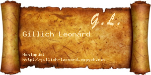 Gillich Leonárd névjegykártya